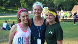 Abi Yates, left, with other college student volunteers at Indiana University's Camp Kesem chapter in 2015.