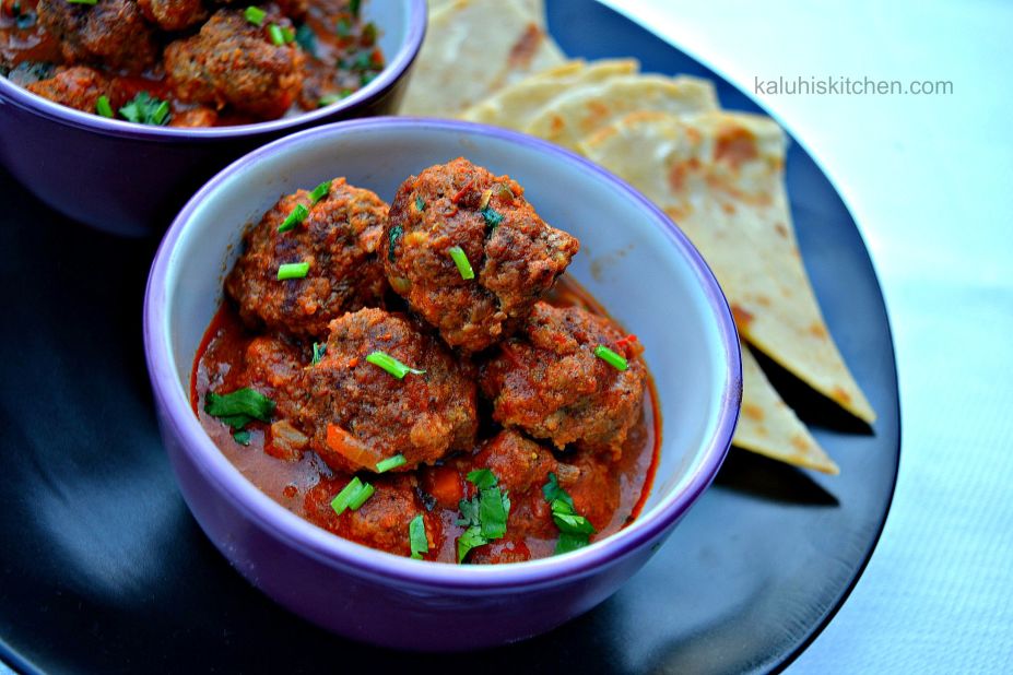 "Kenyan cuisine is an amalgamation of ethnic, Indian and Arabic cuisine which have been slightly modified over centuries to suit our needs," says Adagala, who made this meatball tikka masala with mince, tumeric, cumin, peppers and breadcrumbs. 