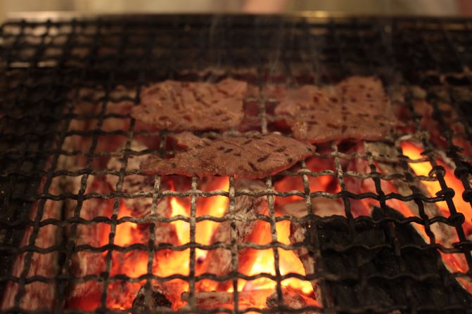 One of the best things about dining at Aji Tasuke is the seating. Those at the counter get front row seats to the grilling action. 
