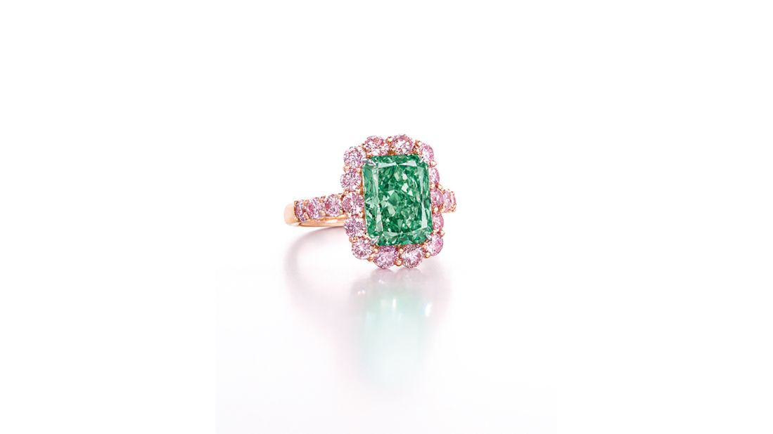 The "Aurora Green" is the largest Fancy Vivid green diamond ever sold at auction. The stone went under the hammer on May 31, 2016 at Christie's auction house in Hong Kong, selling for $16,818,983.