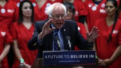 Sen. Bernie Sanders (I-VT) speaks during a press conference on health care on May 31, 2016 in Emeryville, California.