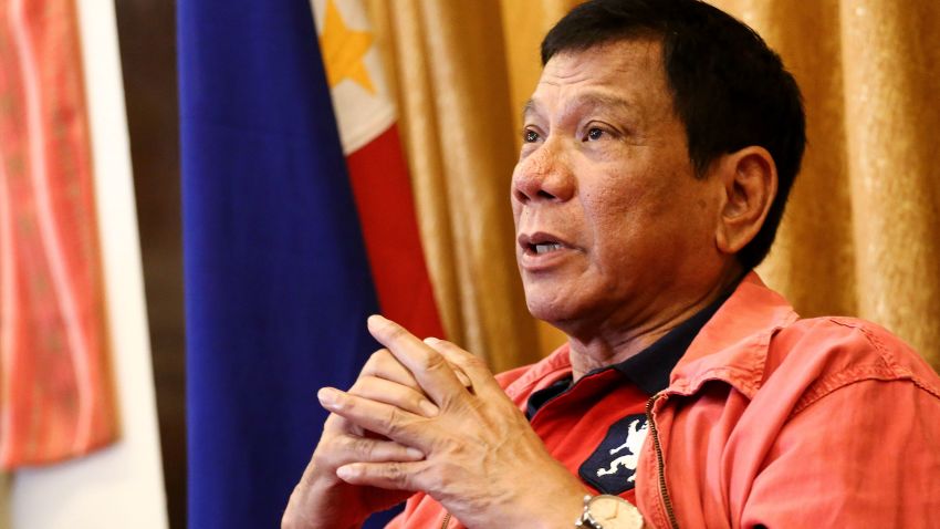 Philippines' president-elect Rodrigo Duterte speaks during a press conference in Davao City, in southern island of Mindanao on May 26, 2016. 
Explosive incoming Philippine president Rodrigo Duterte has launched a series of obscenity-filled attacks on the Catholic Church, branding local bishops corrupt "sons of whores" who are to be blamed for the nation's fast-growing population. / AFP / MANMAN DEJETO        (Photo credit should read MANMAN DEJETO/AFP/Getty Images)