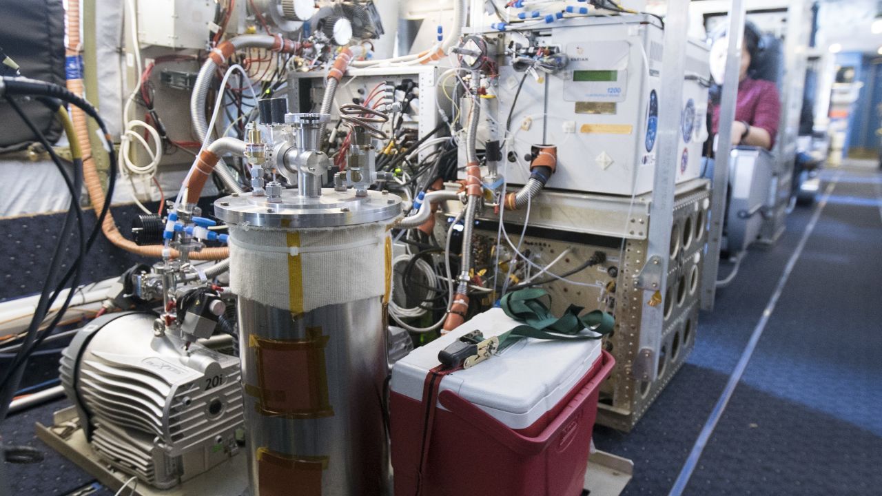 The plane is equipped with 25 state-of-the-art instruments to monitor air pollution.