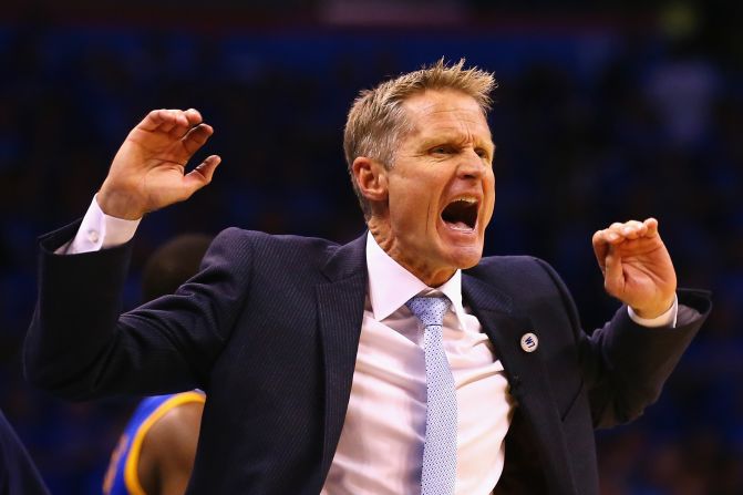 Head coach Steve Kerr sat out the first 43 games of the Warriors' record-breaking season after undergoing back surgery in the offseason. His adjustments in the 2015 finals were credited for turning the series around. 