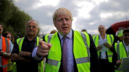 Boris Johnson tours a refinery during the Vote Leave campaign's Brexit Battle Bus tour on May 17, 20016 in Stafford, England.