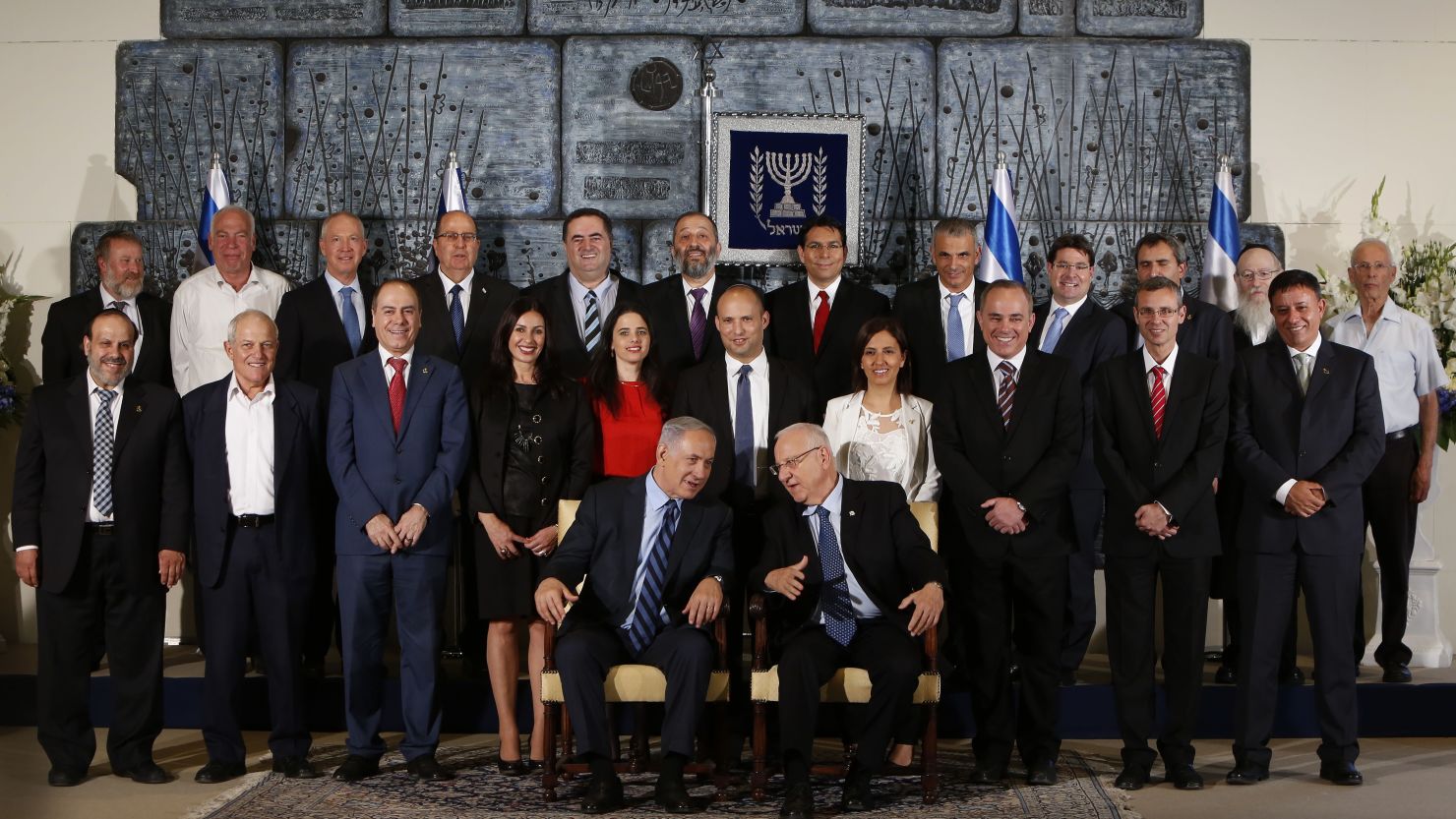 Israel's Minister for Social Equality Gila Gamliel (middle row, seventh from left) says she has been sexually harassed in the past. 


