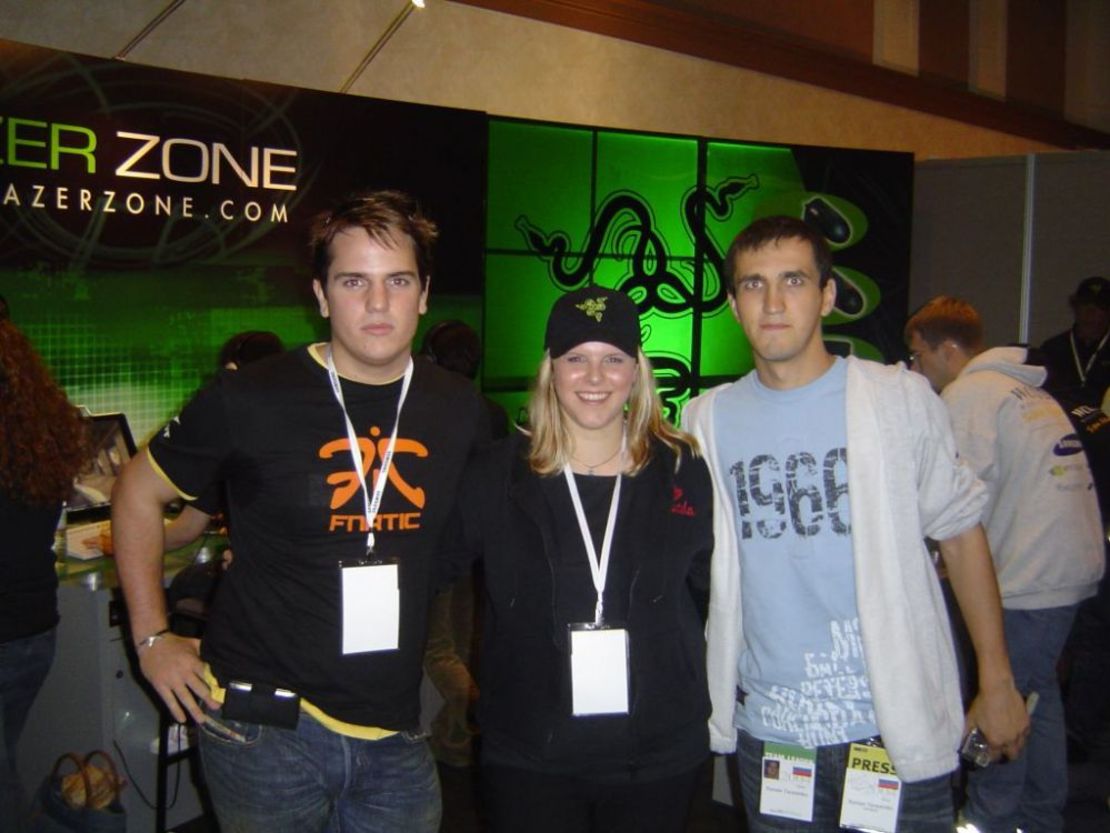 Mathews (left) - pictured at the 2004 World Cyber Games in San Francisco - founded Fnatic to represent the eSports community.