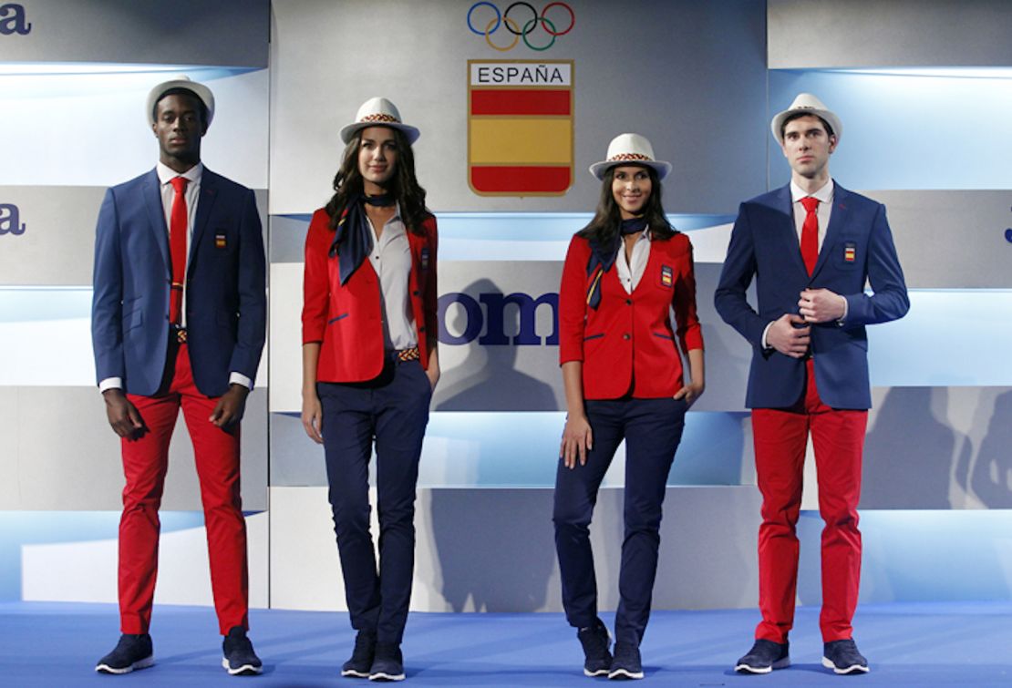 Spain has opted to abandoned heavy yellow accents for red and blue. 