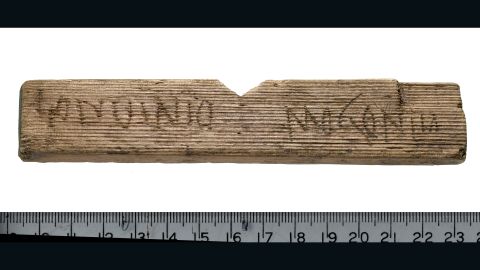 The ancient Roman writing tablet bears the inscription "Londinio Mogontio" -- the earliest reference to London.