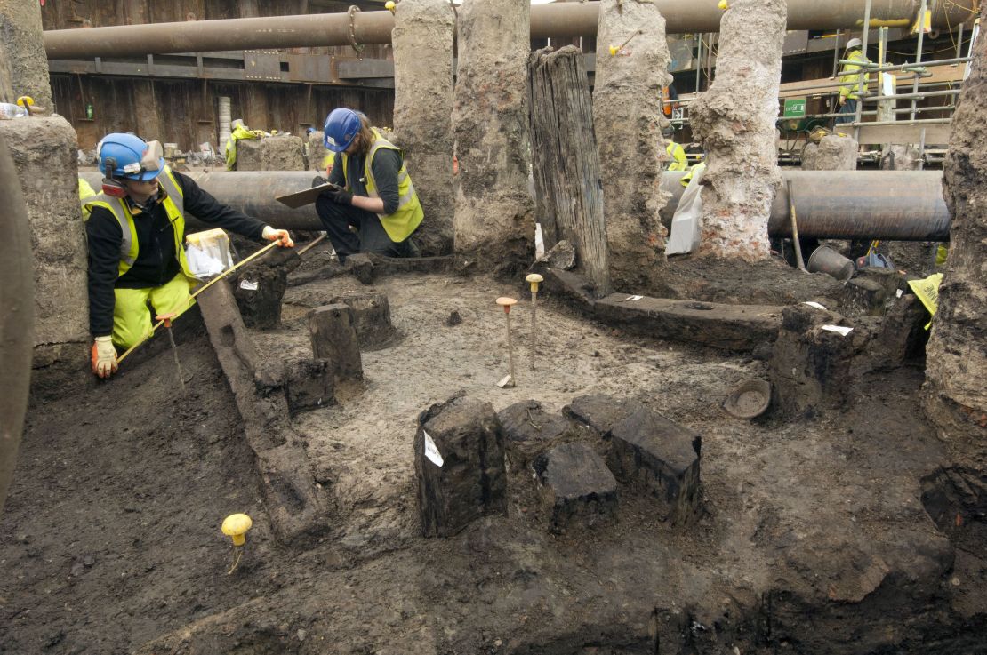 Excavating the site where the writing tablets were found.