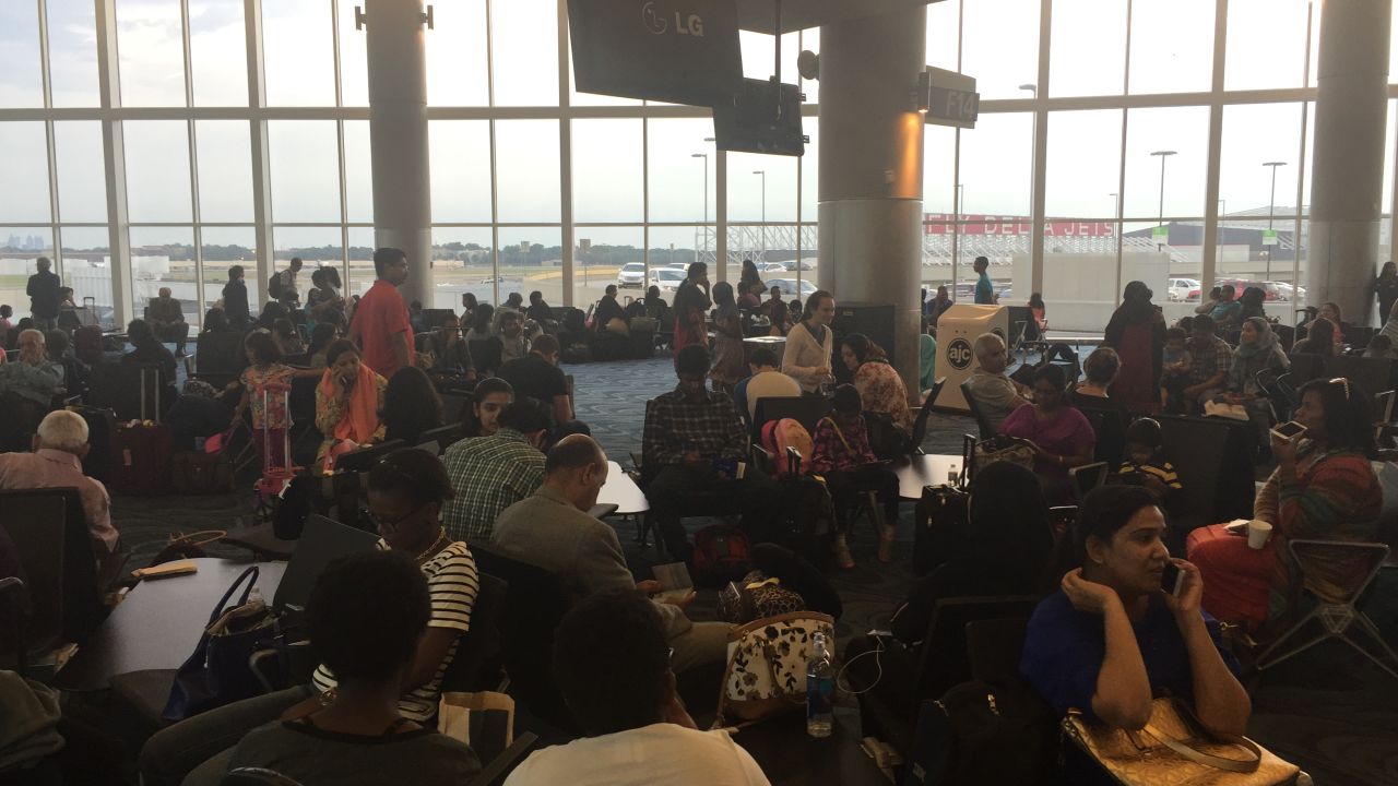 Qatar Airways passengers had to take shuttle buses from their plane to Atlanta airport's international terminal Wednesday.