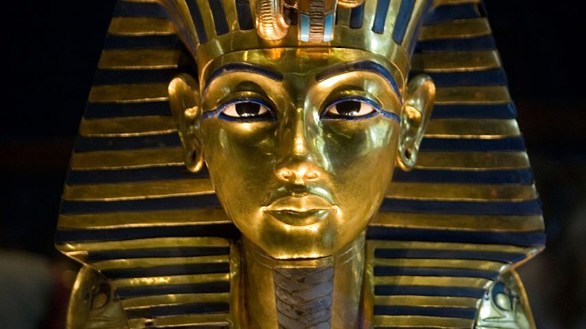 (FILES) -- A picture taken on October 20, 2009 shows King Tutankhamun's golden mask displayed at the Egyptian museum in Cairo. DNA testing has unraveled some of the mystery surrounding the birth and death of pharaoh king Tutenkhamun, revealing his father was a famed monotheistic king and ruling out Nefertiti as his mother, Egypt's antiquities chief said on February 17, 2010.  AFP PHOTO/KHALED DESOUKI        (Photo credit should read KHALED DESOUKI/AFP/GettyImages)