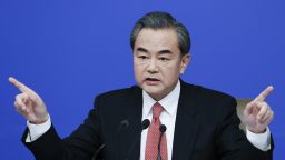 BEIJING, CHINA - MARCH 08:  China's foreign minister Wang Yi attends a press conference during the Fourth Session of the 12th National People's Congress (NPC) on March 8, 2016 in Beijing, China. Hangzhou, China will host the G20 summit on 4 to 5 September 2016.  (Photo by Lintao Zhang/Getty Images)