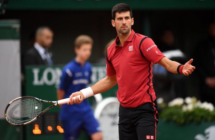 The Serb, seeking to win the only grand slam to elude him after losing three finals, almost hit a line judge with a flying racquet -- narrowly avoiding disqualification. 