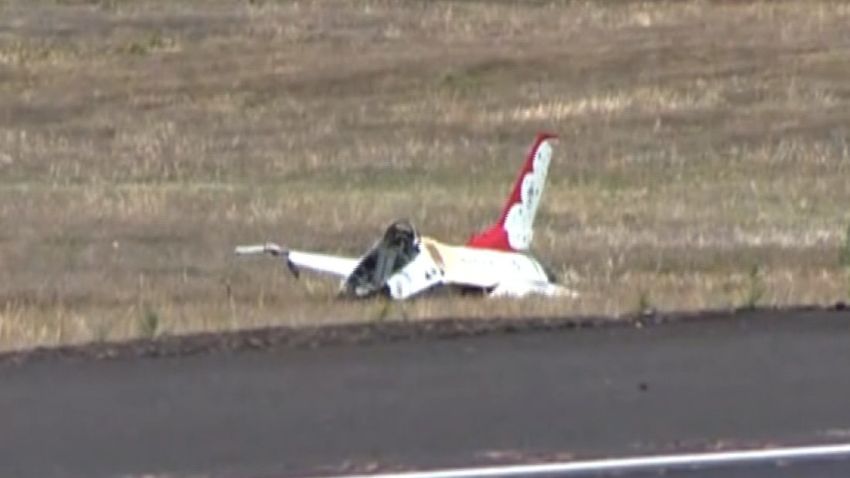 A Thunderbird crashed outside Colorado Springs just after the Colorado Springs, Colorado, performance Thursday.