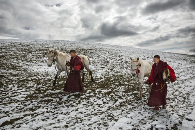 Tibetan monks can't take part in the great fungus hunt.  According to tradition, they can buy and sell the fungus but never harvest.
