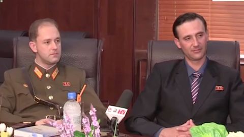 The sons of an American defector to North Korea, one of whom is now a captain in the army, are featured in a propaganda video calling on the US "to drop its hostile policy against North Korea"