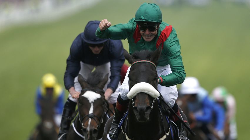 EPSOM, ENGLAND - JUNE 04:  Pat Smullen riding Harzand win The Investec Derby from US Army Ranger (L) and at Epsom Racecourse on June 4, 2016 in Epsom, England. (Photo by Alan Crowhurst/Getty Images)