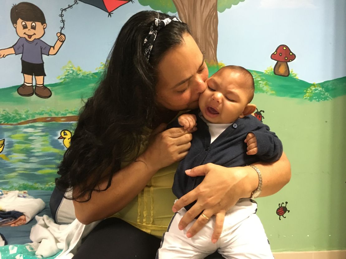 Veronica Santos and her baby Joao, who was born with microcephaly caused by the Zika virus.