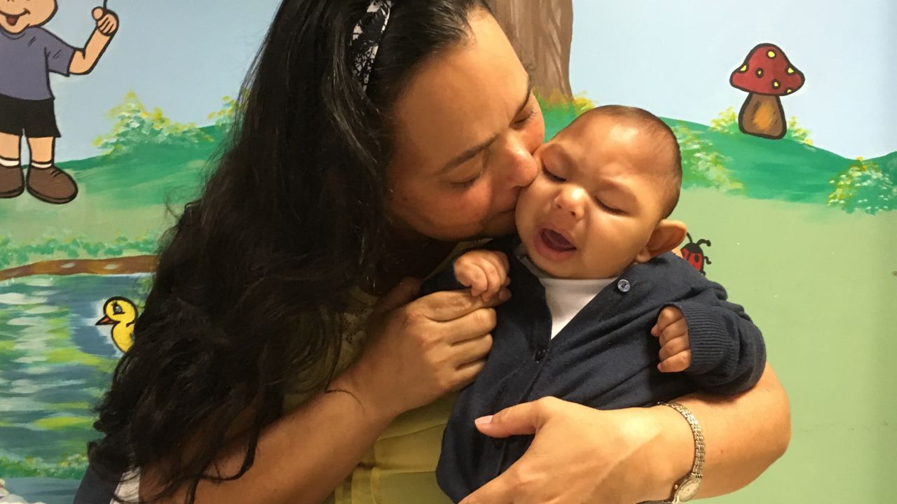 Veronica Santos and her baby Joao, who was born with microcephaly caused by the Zika virus.