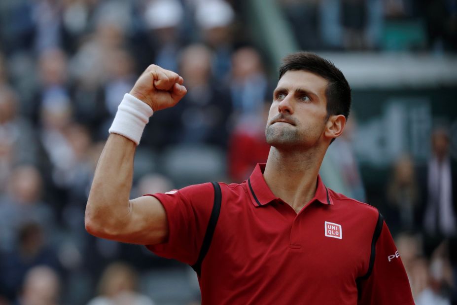 Novak Djokovic beats Andy Murray 3-6, 6-1, 6-2, 6-4 to win the French Open and complete a career grand slam.