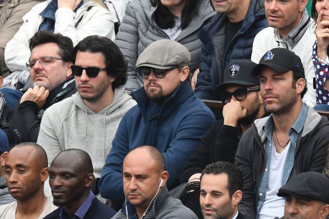 A whole host of famous stars were out to watch the final, including Oscar-winning actor Leonardo DiCaprio (C).