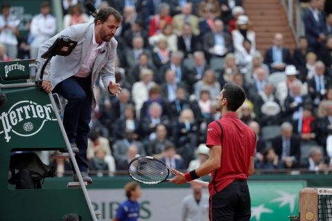 While Djokovic felt aggrieved after the umpire awarded a point to Murray following a late call from a line judge.