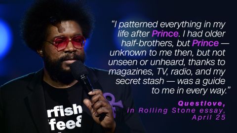 QuestLove has perhaps <a href="https://www.youtube.com/watch?v=WfhoI6iX5ng" target="_blank" target="_blank">one of the best Prince stories ever, </a>which has gone viral. The drummer/producer said he's patterned his life after the artist. 