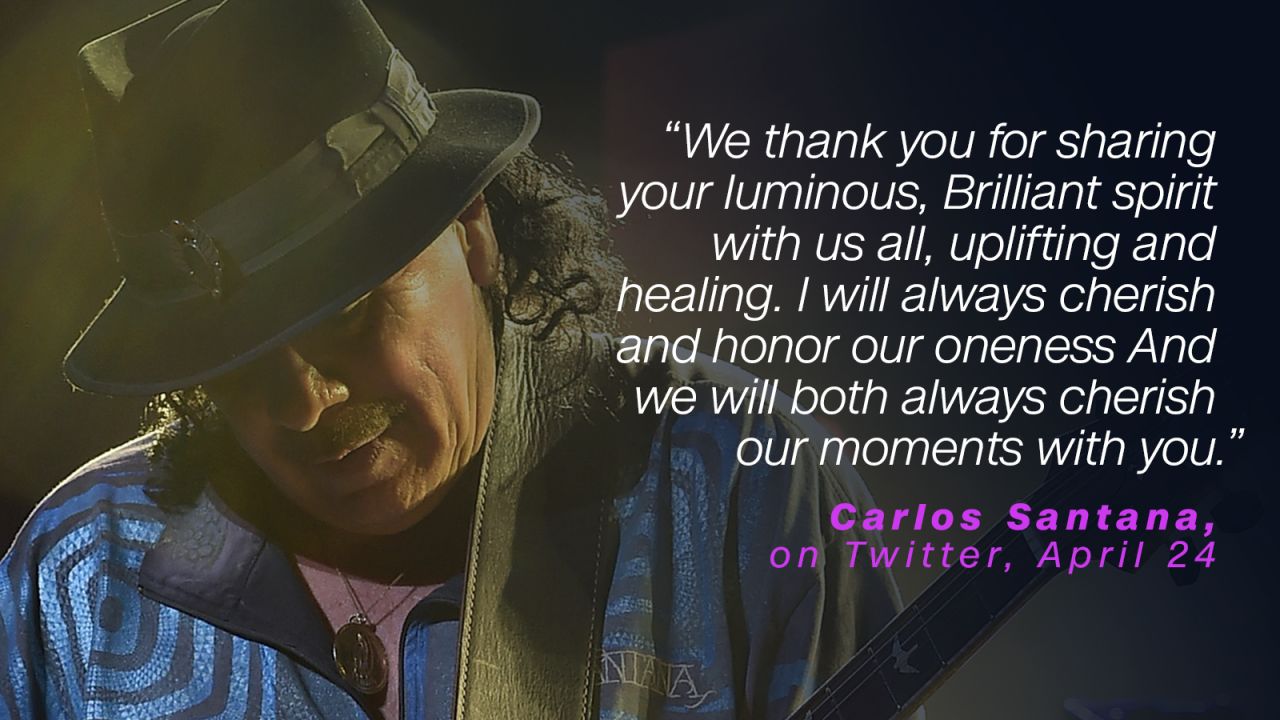 Carlos Santana took to Twitter a few days after Prince's death to offer up a spiritual message. 