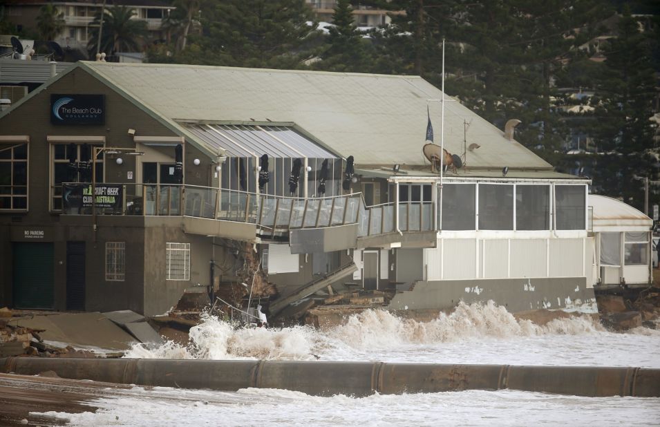 Collaroy Beacch Club was among the many buildings damaged by large waves.
