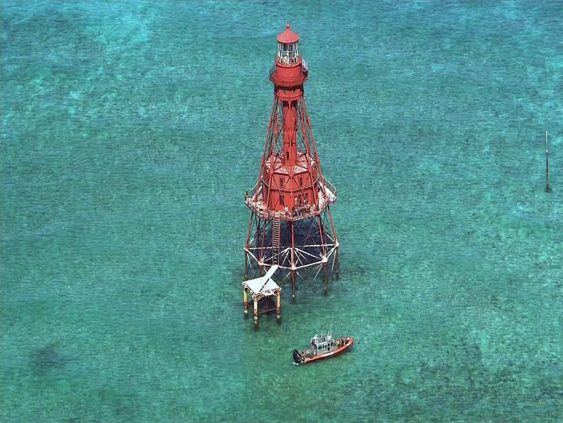 A group of Cuban migrants made it onto a platform 40 feet above the water at the American Shoal Lighthouse.