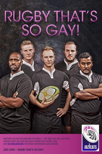 South Africa's Jozi Cats, the first gay rugby team in Africa, is using a provocative advertising campaign to recruit members to its club.