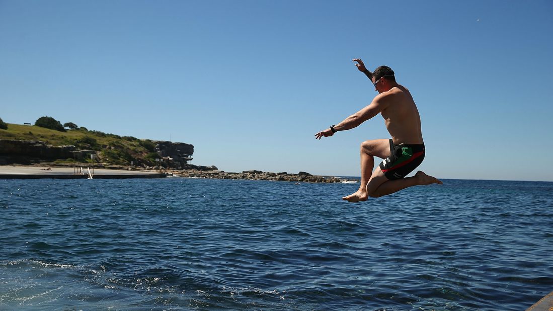 Swimmers should swerve the surfers at Bondi and instead make for 350-meter-long Clovelly Bay. 