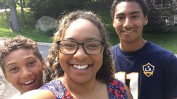Amanda Rodriguez along with two of her sons, ages 11 and 14