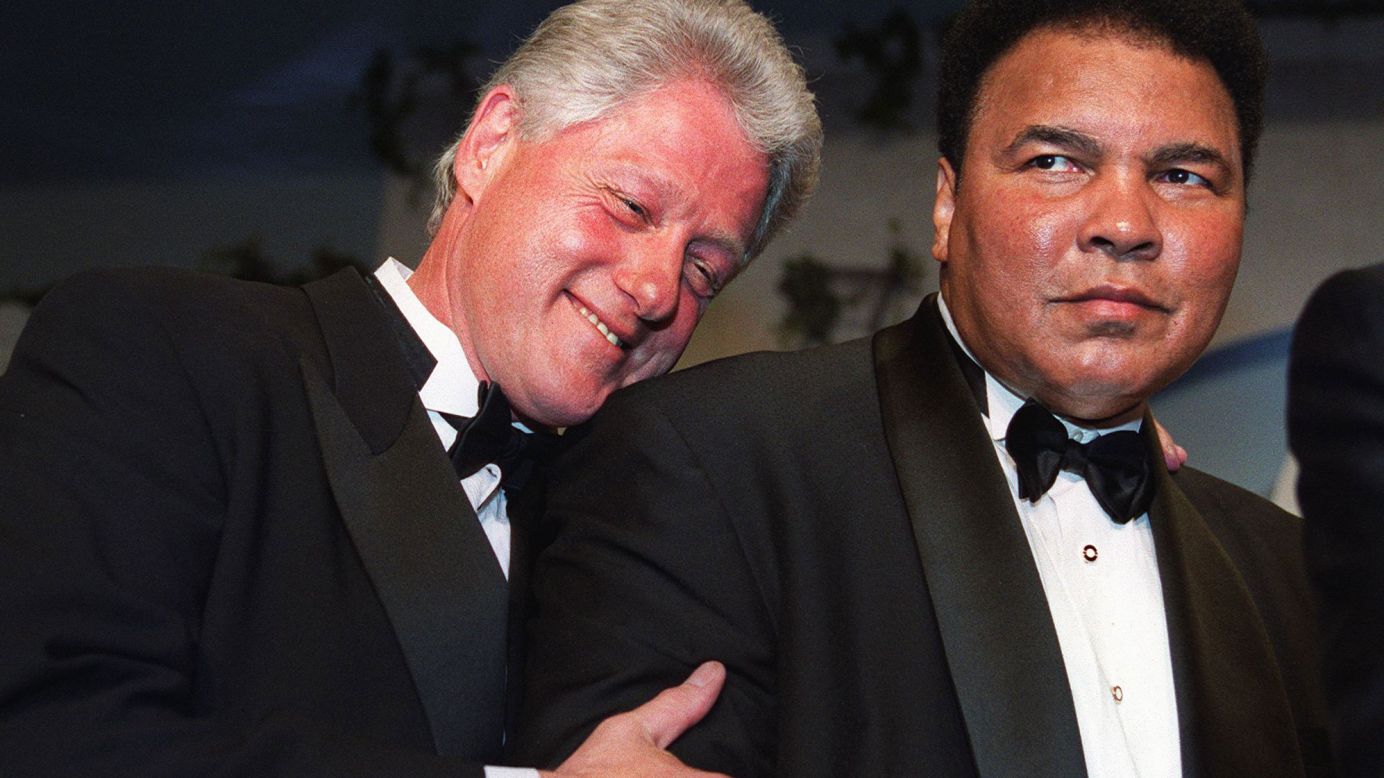 Former President Bill Clinton will eulogize Muhammad Ali at a memorial service Friday, June 10, in Louisville, Kentucky. Clinton, here with Ali at 2000 gala, awarded the boxing great the Presidential Citizens Medal in 2001. He said he went on "to forge a friendship with a man who, through triumph and trials, became even greater than his legend."