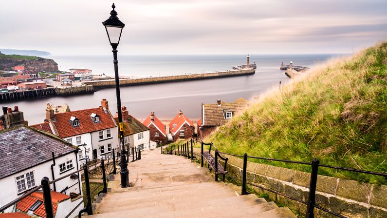 The historic harbor at Whitby, in northeastern England, separates two excellent beaches. The town also celebrates a darker side with an annual "goth weekend," trading on its connections to former resident and "Dracula" author Bram Stoker. 