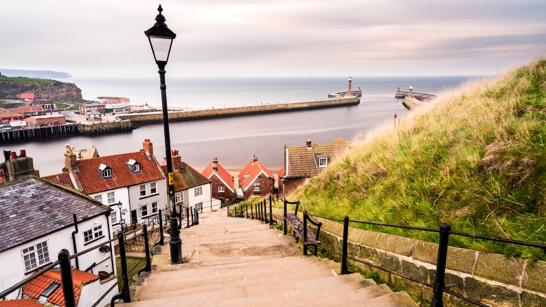 The historic harbor at Whitby, in northeastern England, separates two excellent beaches. The town also celebrates a darker side with an annual "goth weekend," trading on its connections to former resident and "Dracula" author Bram Stoker.