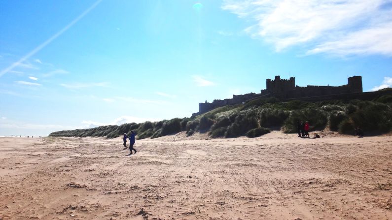 Overlooked by the towering ramparts of a spectacular Norman castle, the sandy beach at Bamburgh is ideal for novice surfers and nature fanatics.