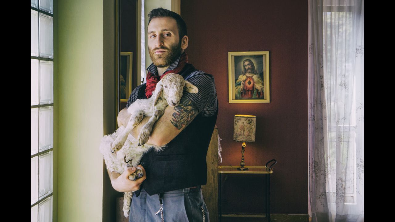 Ricky is an activist with Animal SOS, an animal sanctuary in northern Italy. He took in this lamb to avoid its slaughter during the Easter period. "It surprises me to see how much feeling and intimacy can be between people and animals and how many people there are that really care," said Diana Bagnoli, who photographed Ricky as part of her "Wild Love" project.