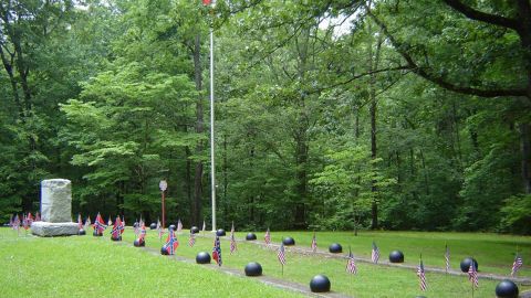 A picture from Shiloh National Military Park in 2010 shows one of the Confederate burial trenches.