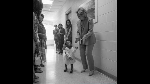 After Clinton became the Democratic Party's presumptive nominee, this photo was posted to her official Twitter account. "To every little girl who dreams big: Yes, you can be anything you want -- even president," Clinton said. "Tonight is for you."