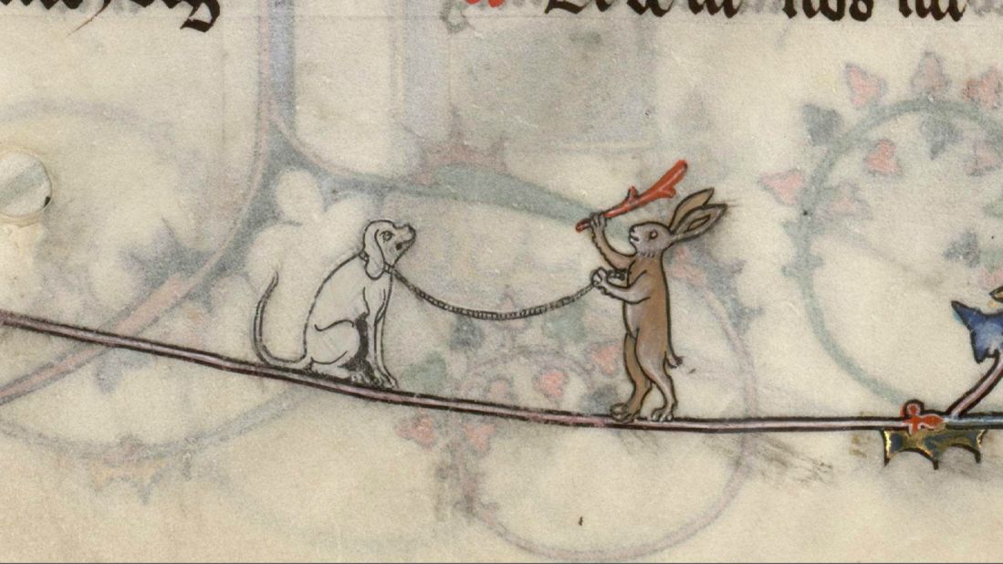 Perhaps unsurprisingly, the rabbits come off better in the end.<br /><br /><em>Pictured: Ms 107, Bréviaire de Renaud de Bar (1302-1304), fol.-89r-129r, Bibliothèque de Verdun</em>