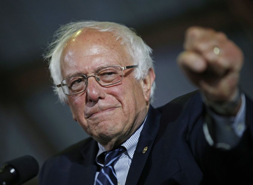 Sanders speaks at a rally in Santa Monica, California, in June 2016. He pledged to stay in the Democratic race even though Clinton secured the delegates she needed to become the presumptive nominee.