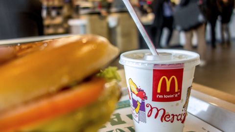 Customers at a McDonald's in Besancon, France will have been grateful to paramilitary officers who apprehended a pair of armed robbers.