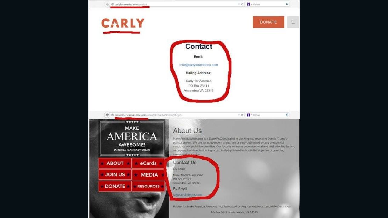 An image posted on social media claiming collusion between super PACs.