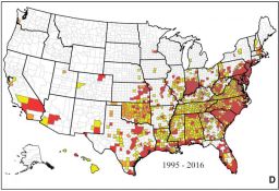 The Aedes albopictus mosquito was found in 1,241 U.S. counties in two decades.