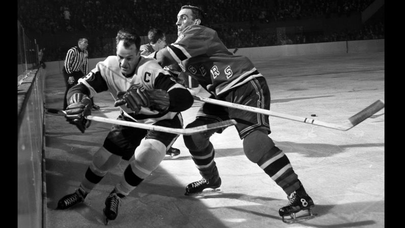 Hockey legend <a href="index.php?page=&url=http%3A%2F%2Fwww.cnn.com%2F2016%2F06%2F10%2Fus%2Fgordie-howe-dies%2Findex.html" target="_blank">Gordie Howe</a>, left, scored 801 goals in his NHL career and won four Stanley Cups with the Detroit Red Wings. Howe, also known as "Mr. Hockey," died June 10 at the age of 88, his son Marty said.