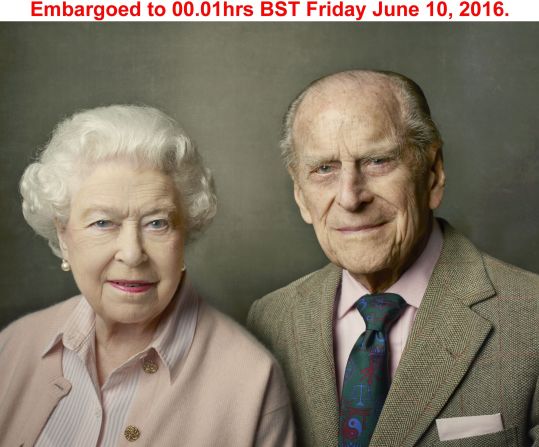 On June 10, 2016, Buckingham Palace released a new official photograph to mark the Queen's 90th birthday. It shows her with Prince Philip and was taken at Windsor Castle just after Easter.