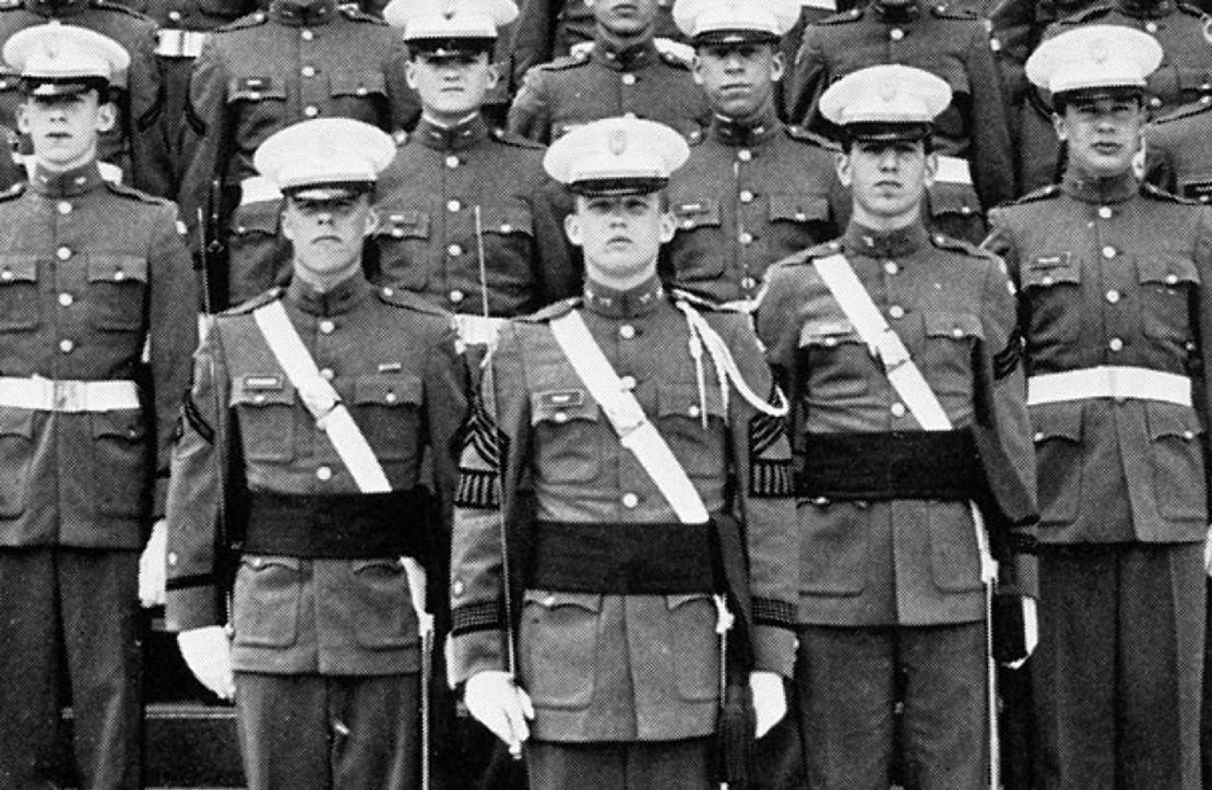 Donald Trump, center, from his days at the New York Military Academy.