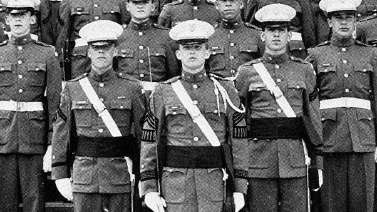 Donald Trump, center, from his days at the New York Military Academy.